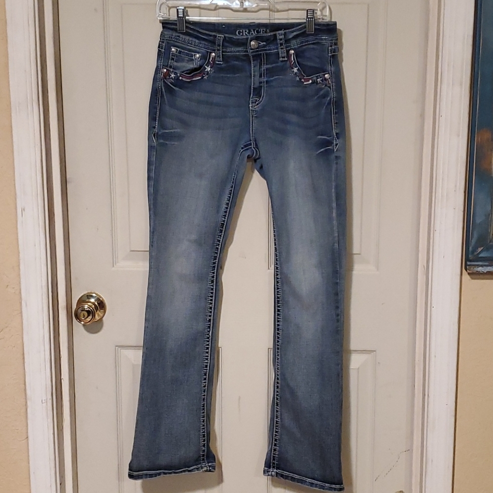 Red white and blue jeans